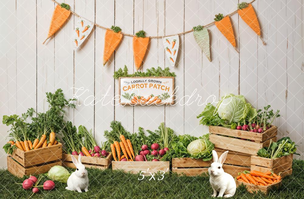 Kate Easter Bunny Carrot Patch Backdrop Designed by Emetselch