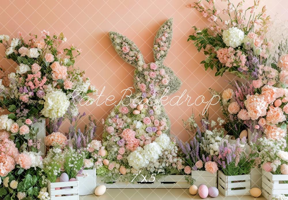 Kate Easter Bunny Flower Fence Backdrop Designed by Patty Roberts