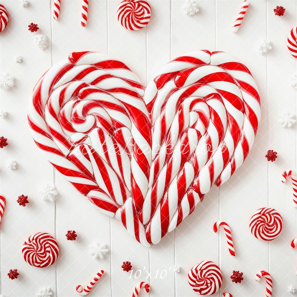 Kate Peppermint Candy Cane Heart Backdrop Designed by Patty Roberts