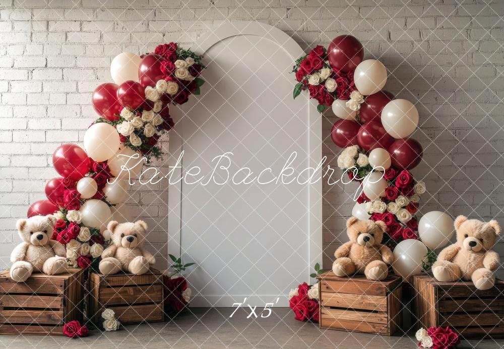 Kate Valentine Balloon Teddy Bear Arch Backdrop Designed by Mini MakeBelieve