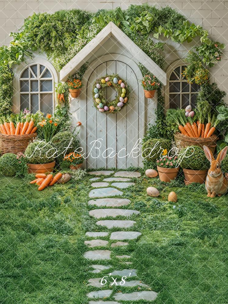 Kate Easter House Bunny Garden Carrots Backdrop Designed by Emetselch