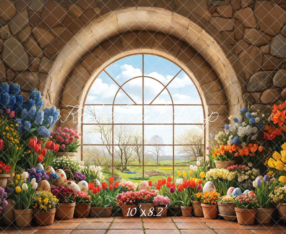 Kate Easter Garden Window Floral Backdrop Designed by Emetselch