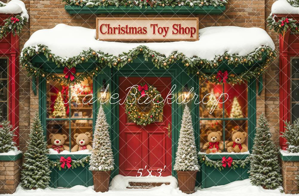 TEST Kate Christmas Toy Shop Teddy Bears Backdrop Designed by Emetselch