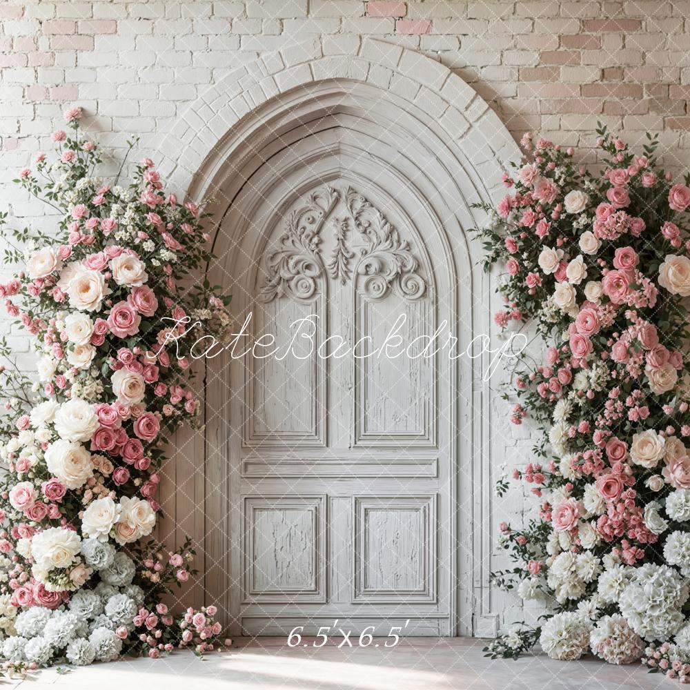 Kate Spring Flower Arch Vintage Door Backdrop Designed by Emetselch