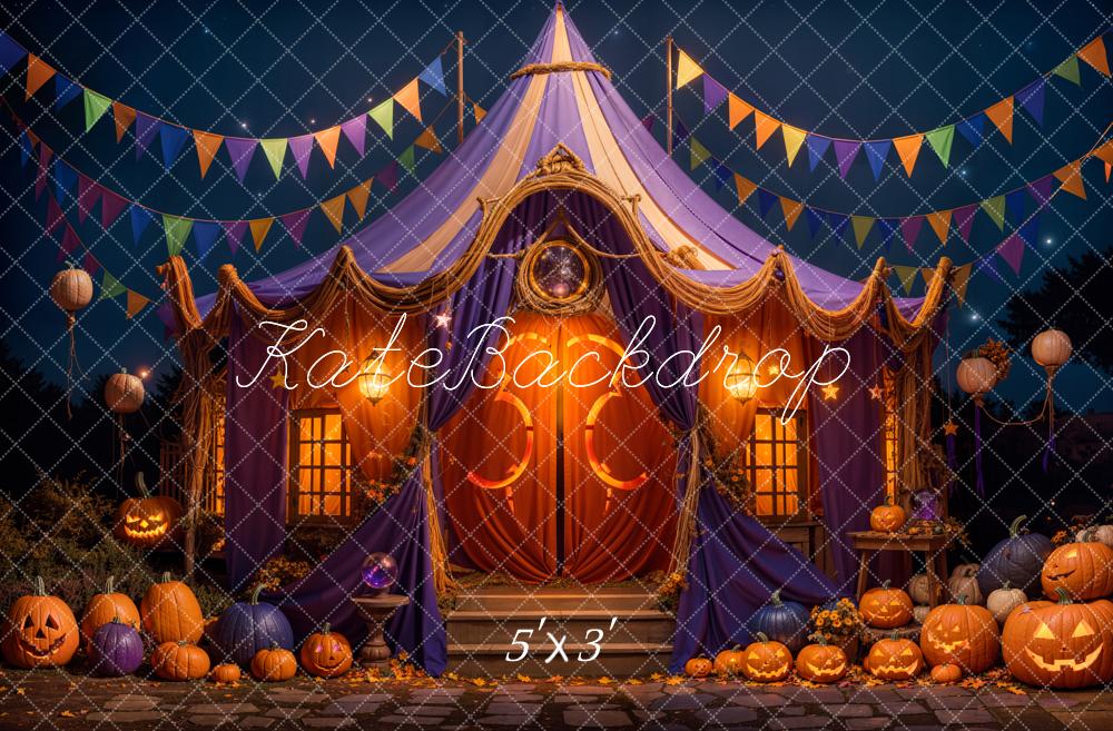 Halloween Night Betoverde Tent Foto Achtergrond Designed by Emetselch