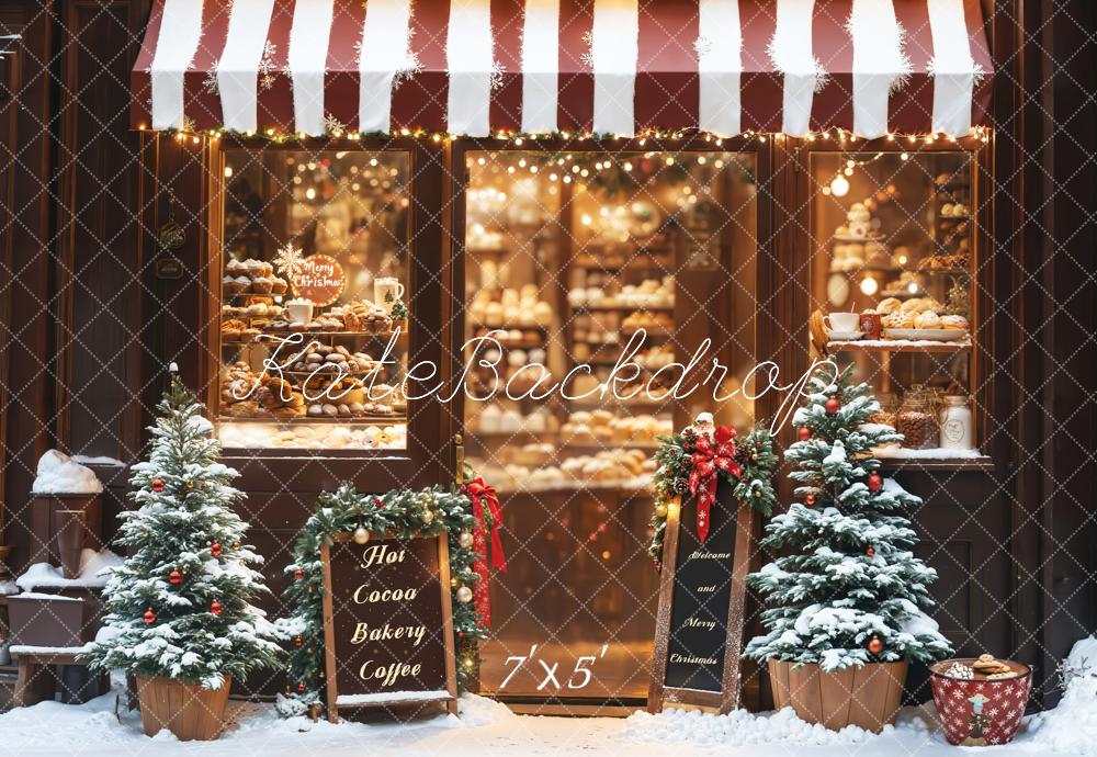 Kate Christmas Bakery Hot Cocoa Shop Backdrop Designed by Emetselch