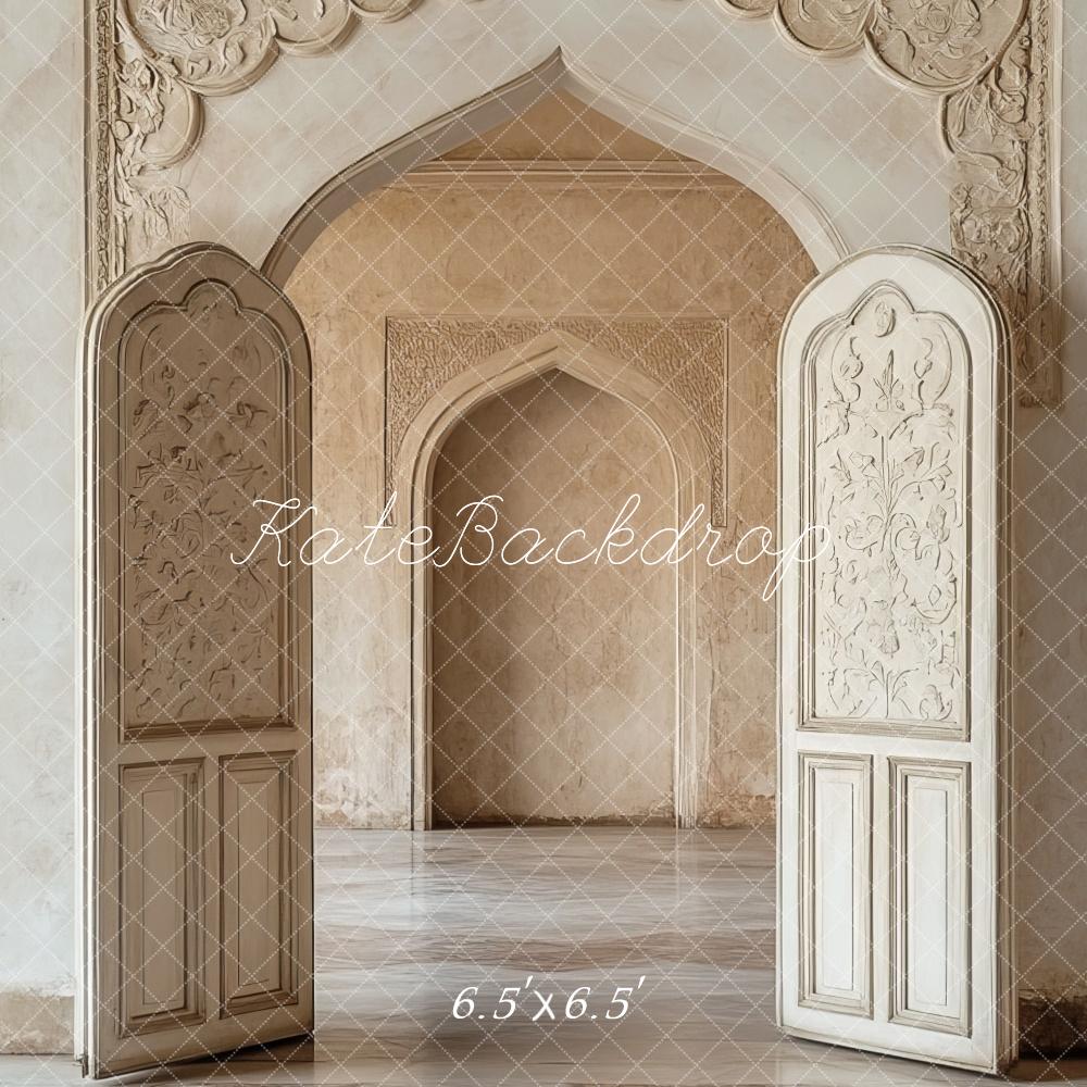 Kate Retro Elegant Archway Beige Backdrop Designed by Mini MakeBelieve