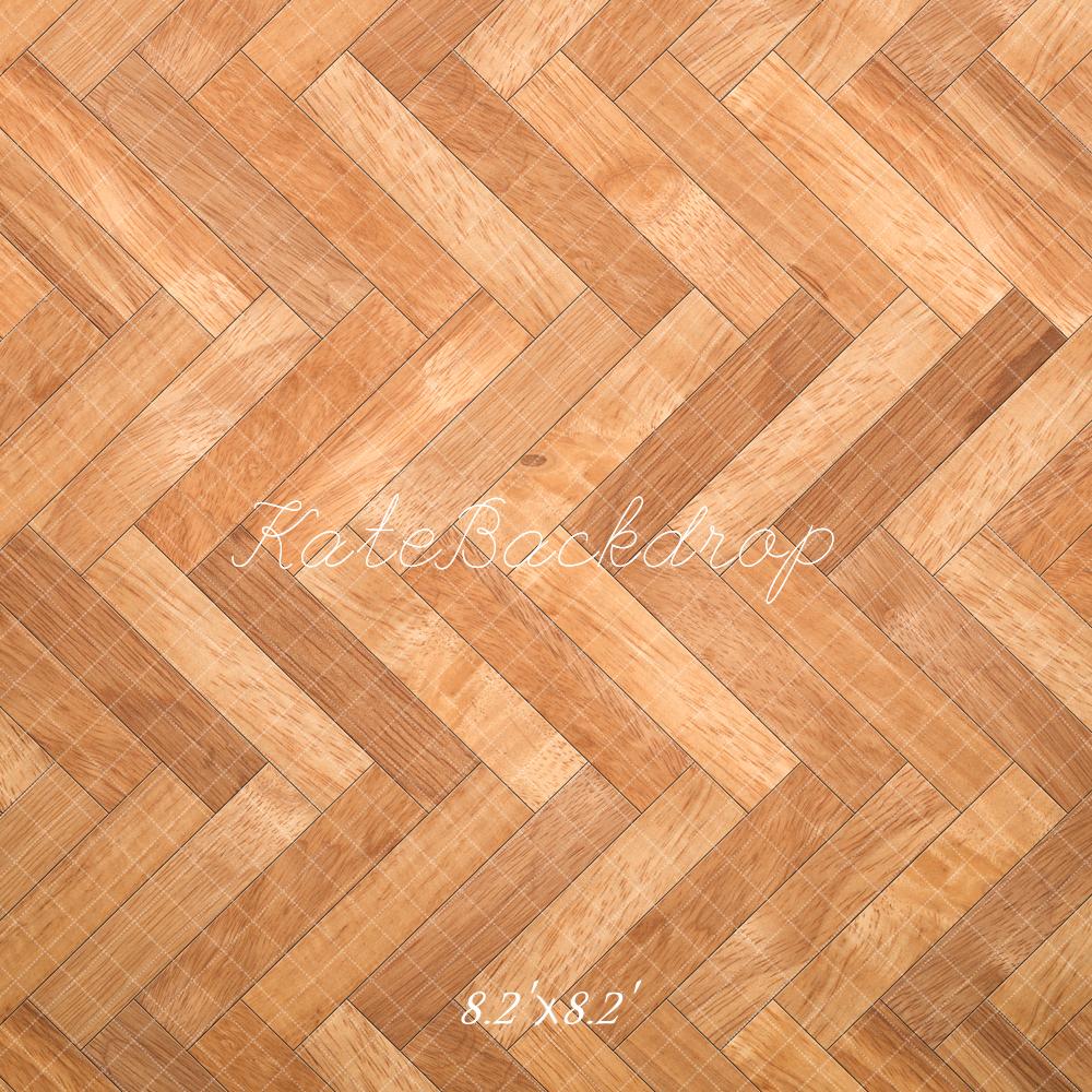 Kate Herringbone Pattern Wooden Floor Backdrop Designed by Kate Image