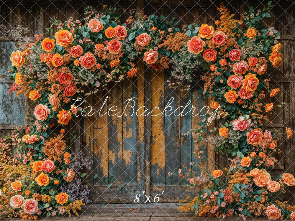 Kate Fall Flower Arch Wooden Wall Backdrop Designed by Emetselch