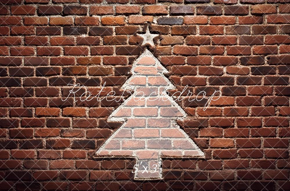 Kate Christmas Trees on Brick Wall Backdrop Designed by Megan Leigh Photography