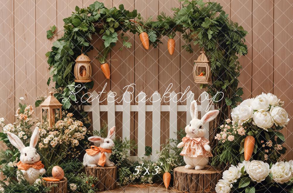 Kate Easter Bunny Greenery Arch Backdrop Designed by Emetselch