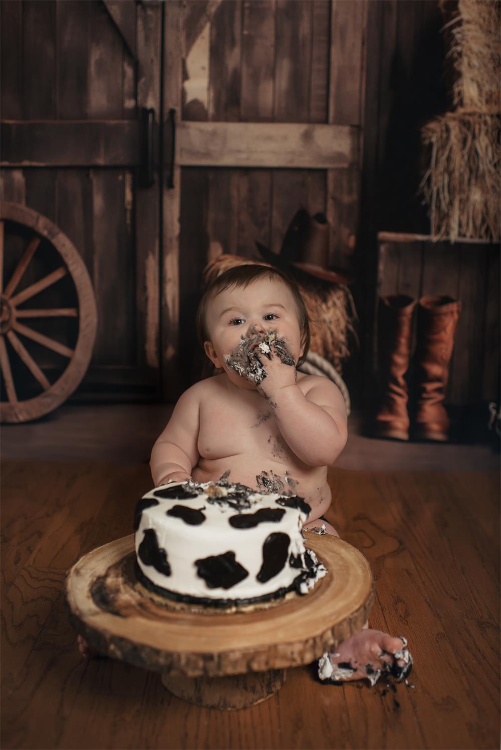 Kate Autumn Fall Wildwest Cow Backdrop for Photography