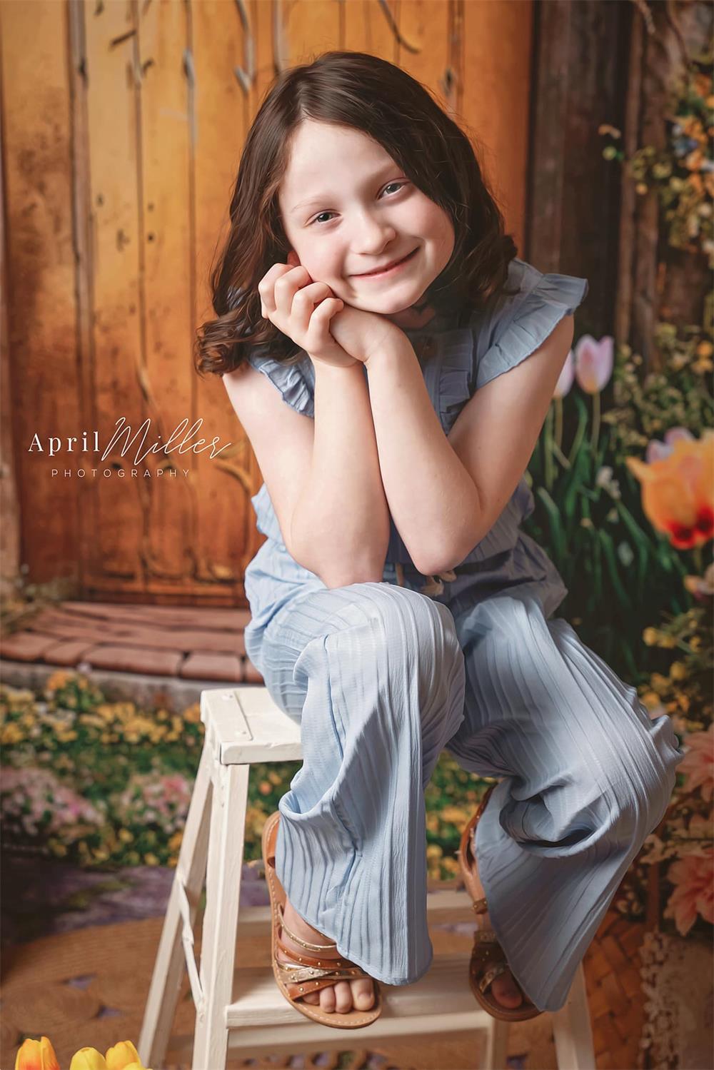 Kate Spring Flowers Arch Door Backdrop Designed by Chain Photography