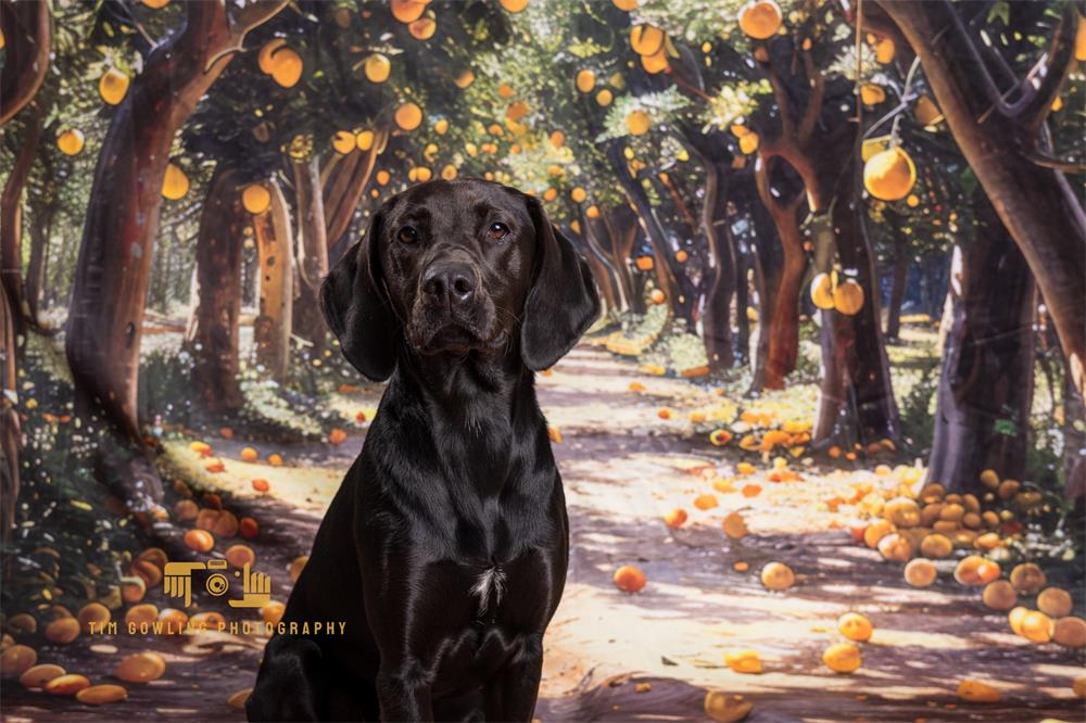 Pet Sweep Zomer Buitengeel Lemon Grove Achtergrond Ontworpen door Megan Leigh Photography