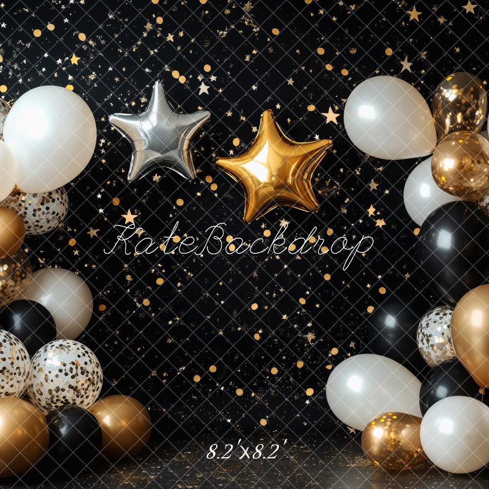 Fondo de globos estrella negra Cake Smash diseñado por Patty Roberts