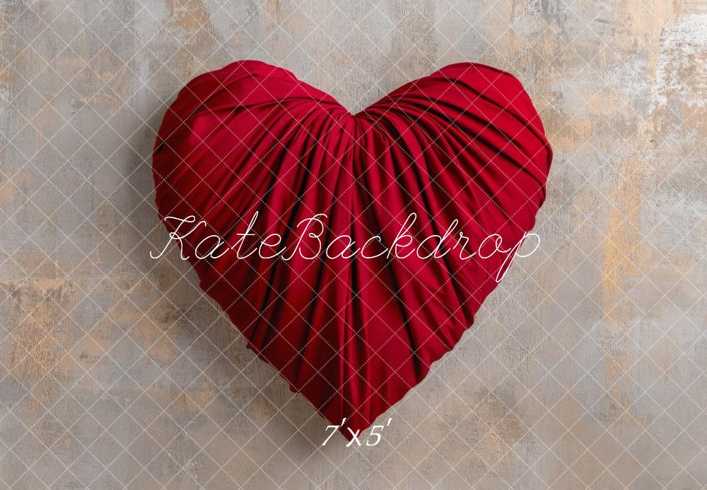 Kate Valentine Simple Red Heart Fabric Backdrop Designed by Mini MakeBelieve