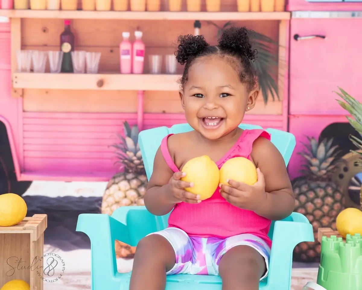 Kate Summer Fantasy Doll Sea Beach Pink Car Fruit Store Backdrop Designed by Emetselch