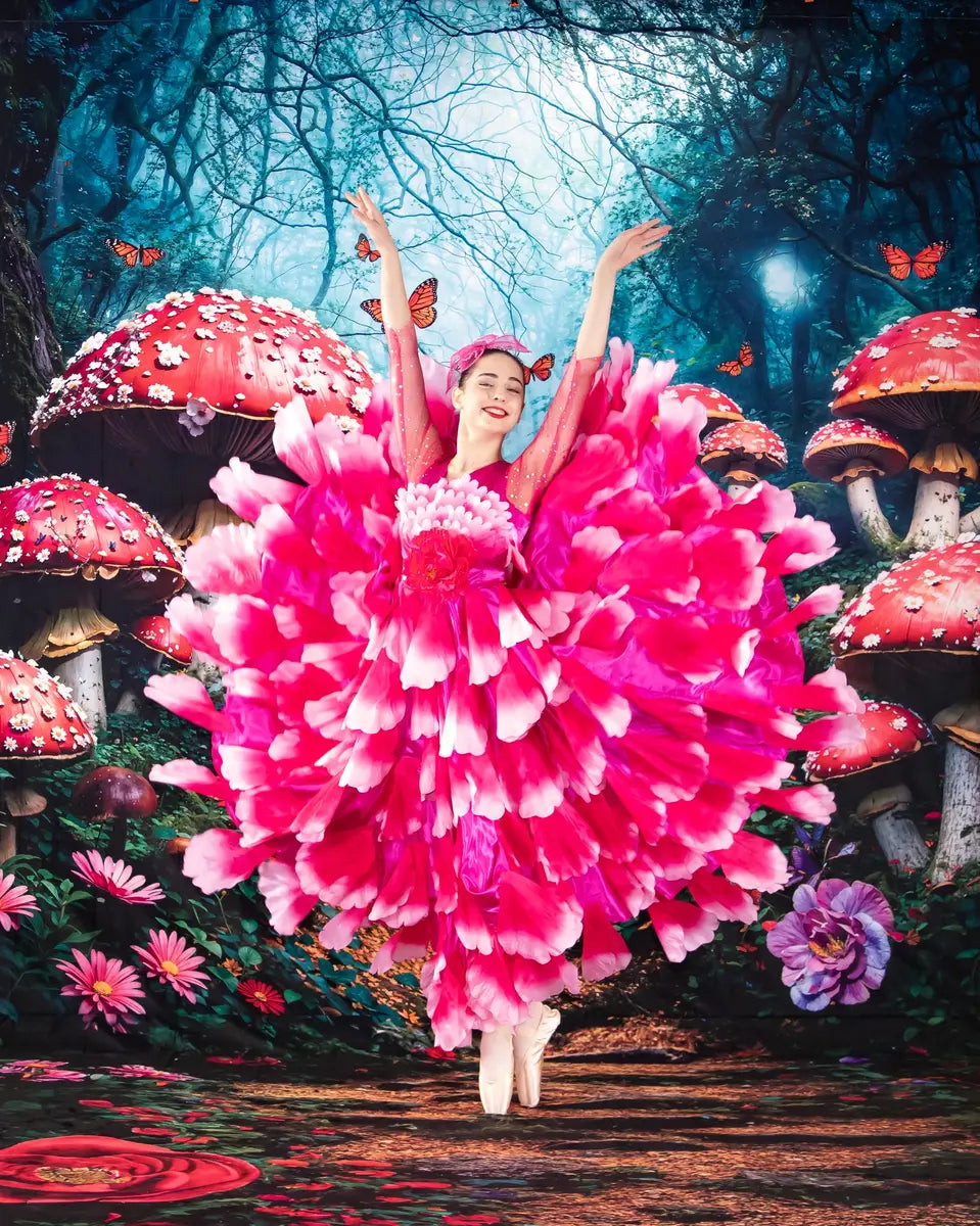 Kate Fairy Tale Forest Mushroom Path Backdrop Designed by Chain Photography