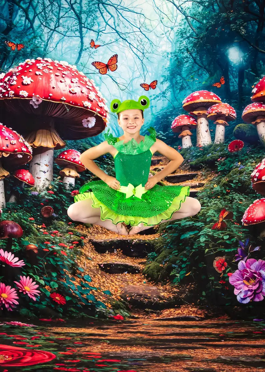 Kate Fairy Tale Forest Mushroom Path Backdrop Designed by Chain Photography