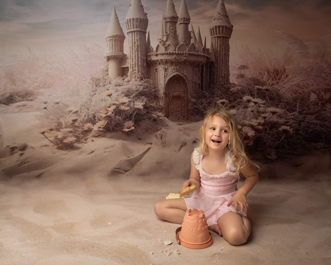 Kate Summer Dreamy Beach Sandcastle Backdrop Designed by Angela Miller