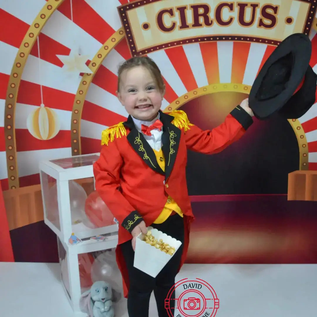 Circus Podium Rode Achtergrond voor Fotografie