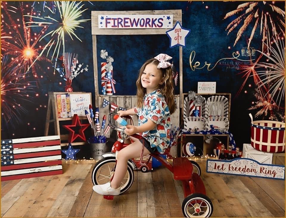 Kate 4th of July Backdrop Firework Stand Designed by Mandy Ringe Photography