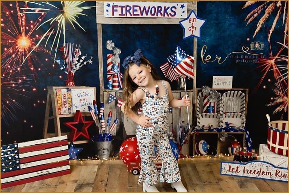 Kate 4th of July Backdrop Firework Stand Designed by Mandy Ringe Photography