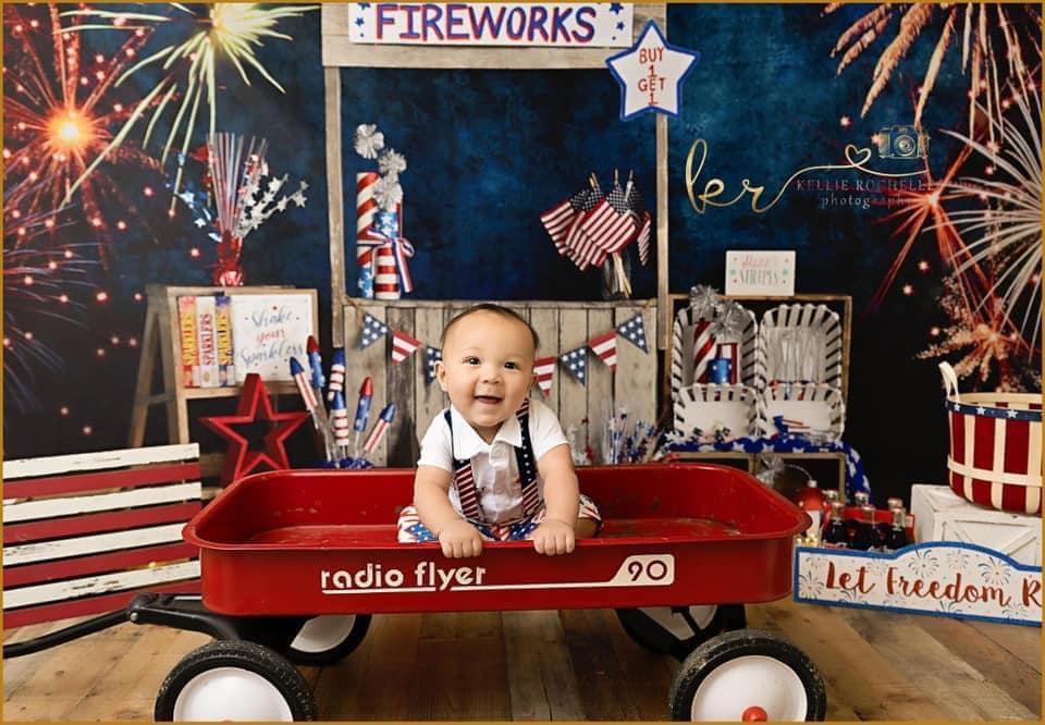 Kate 4th of July Backdrop Firework Stand Designed by Mandy Ringe Photography