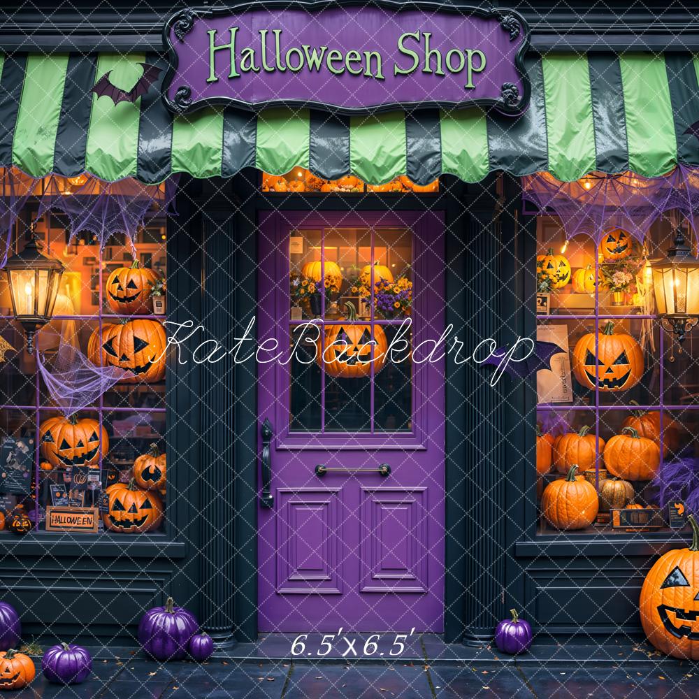 Kate Halloween Shop Pumpkin Lanterns Backdrop Designed by Emetselch