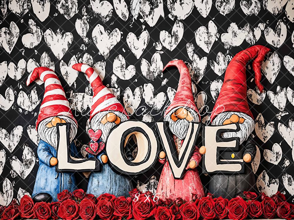 Gnomes Love Roses Foto Achtergrond Designed by Emetselch