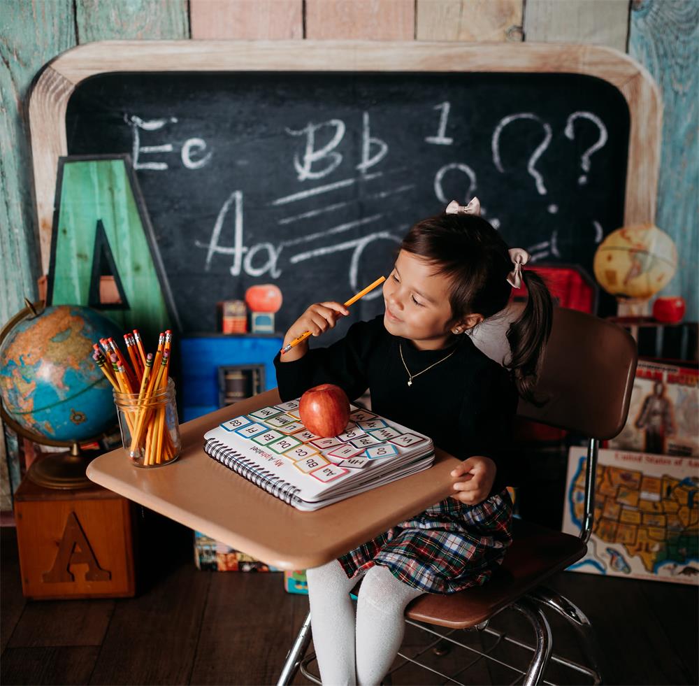 Kate Back to School Summer Blackboard Colorful ABC Backdrop