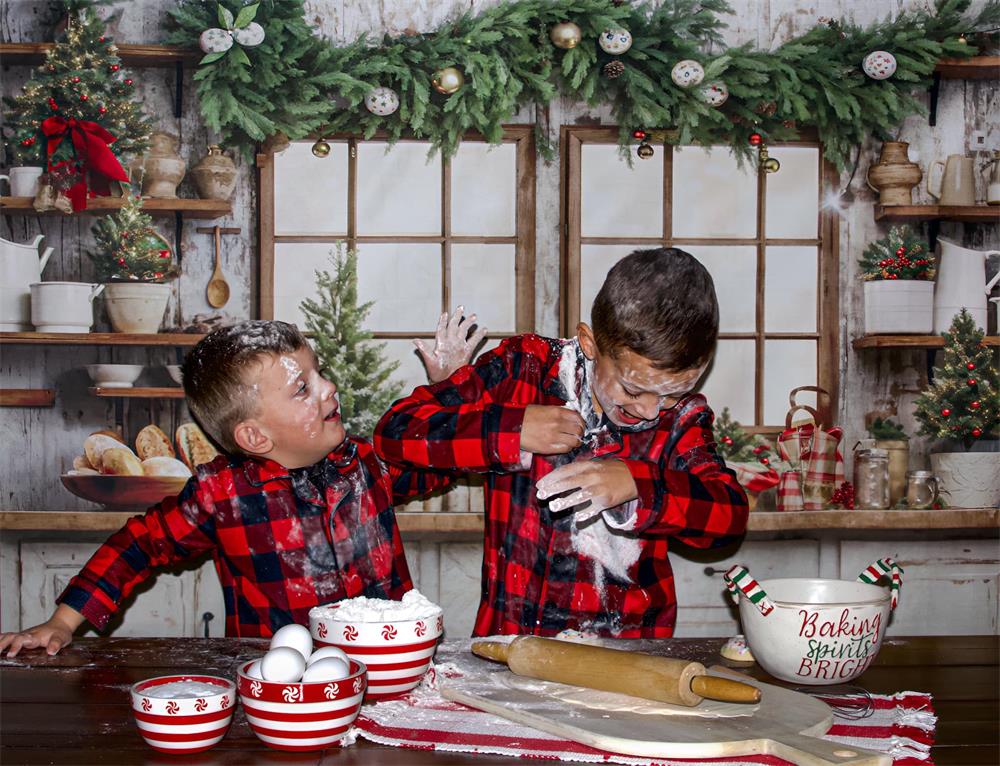 Fondo de cocina de Navidad blanco diseñado por Emetselch.