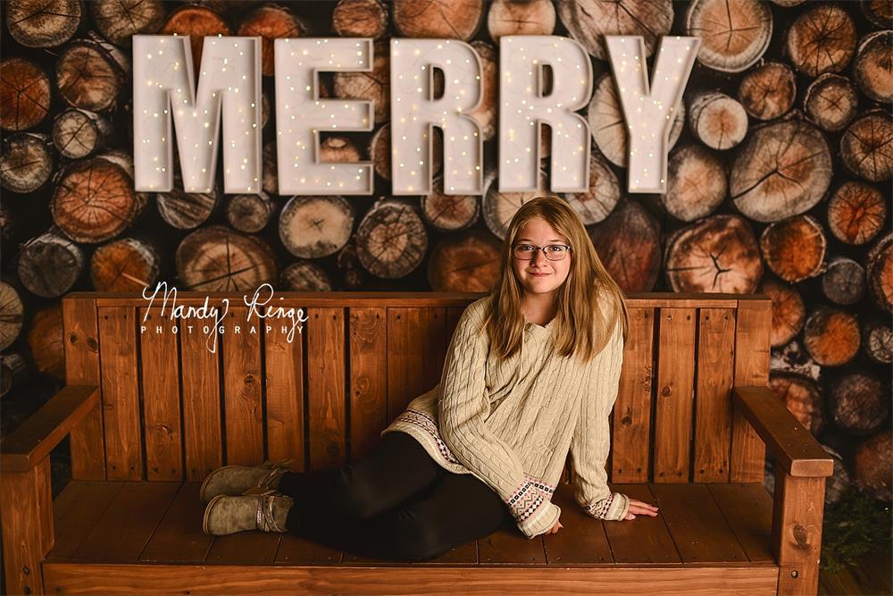 Kate Cut Log Wall Backdrop Designed by Mandy Ringe Photography