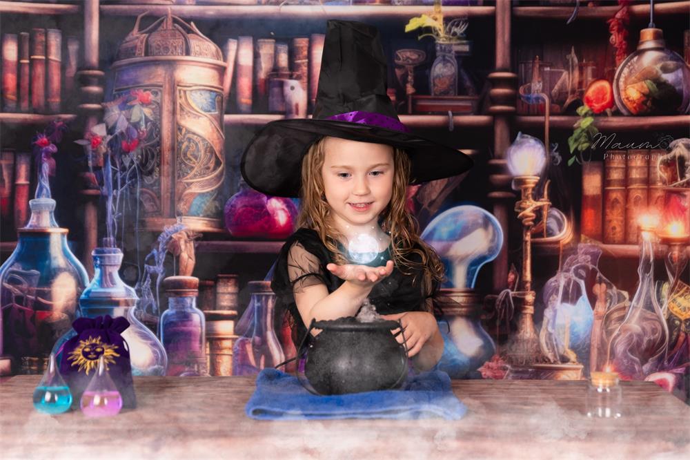 Kate Halloween Witch Potion Kitchen Backdrop Designed by Lidia Redekopp