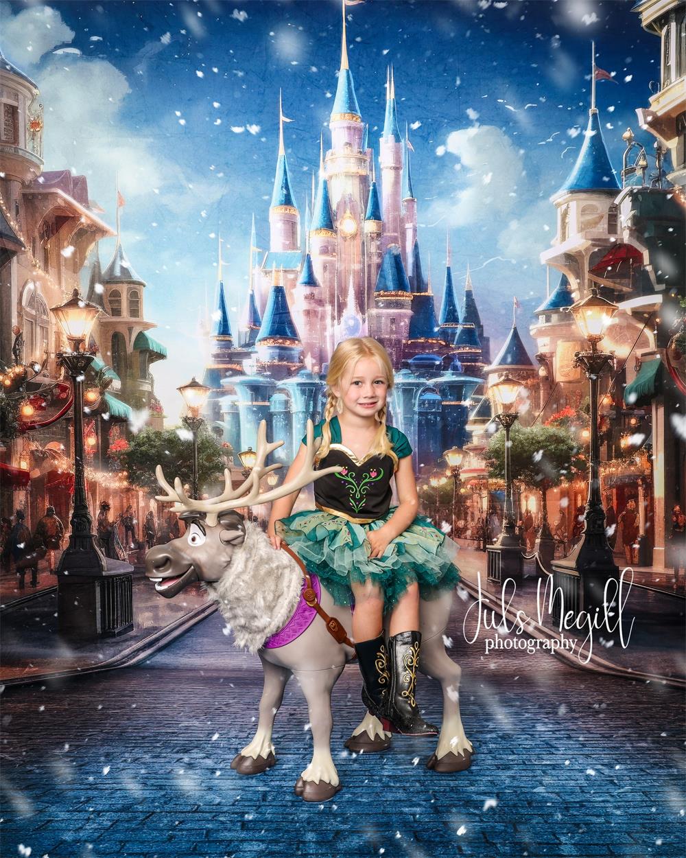 Kate Fantasy Magic Kingdom Blue Castle Backdrop Designed by Lidia Redekopp