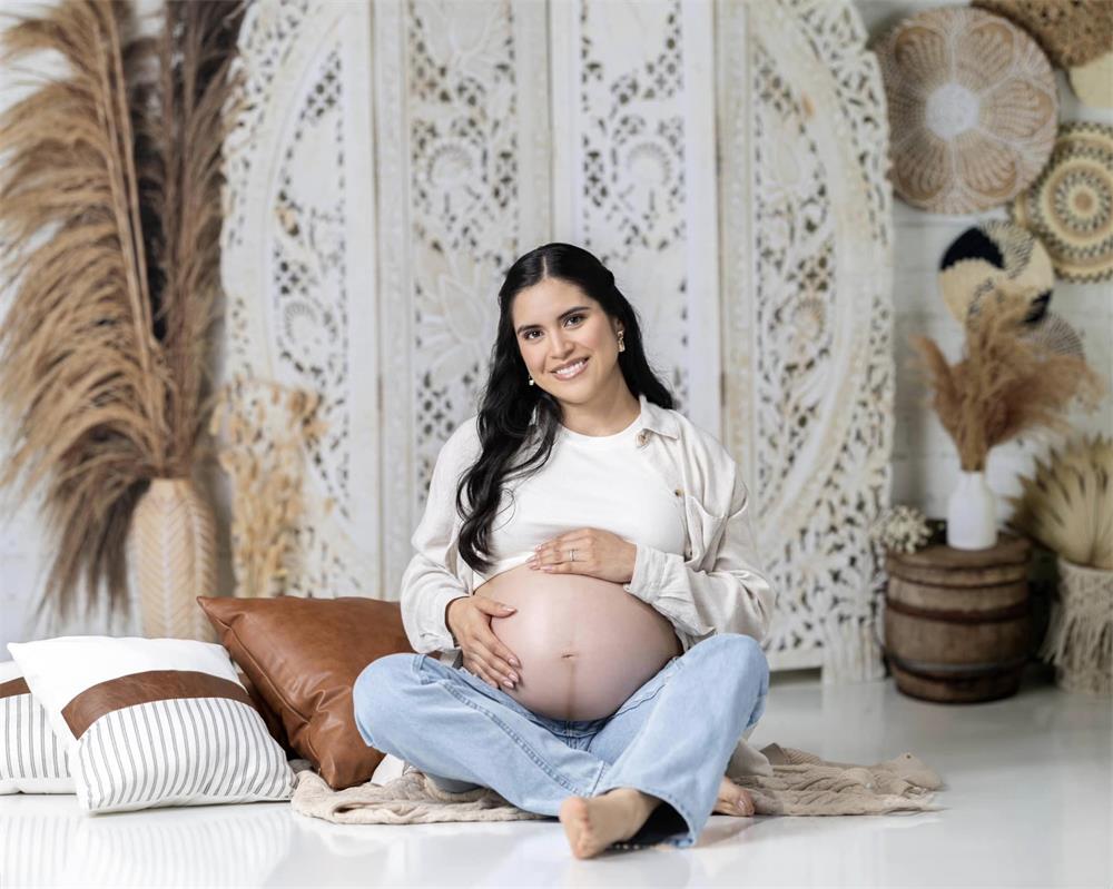 Kate Boho Screen with Pampas Grass Backdrop Designed by Mandy Ringe Photography