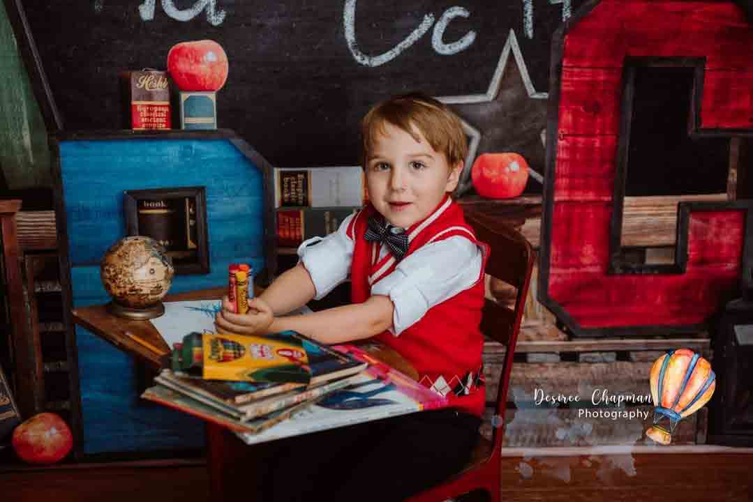 Kate Back to School Summer Blackboard Colorful ABC Backdrop