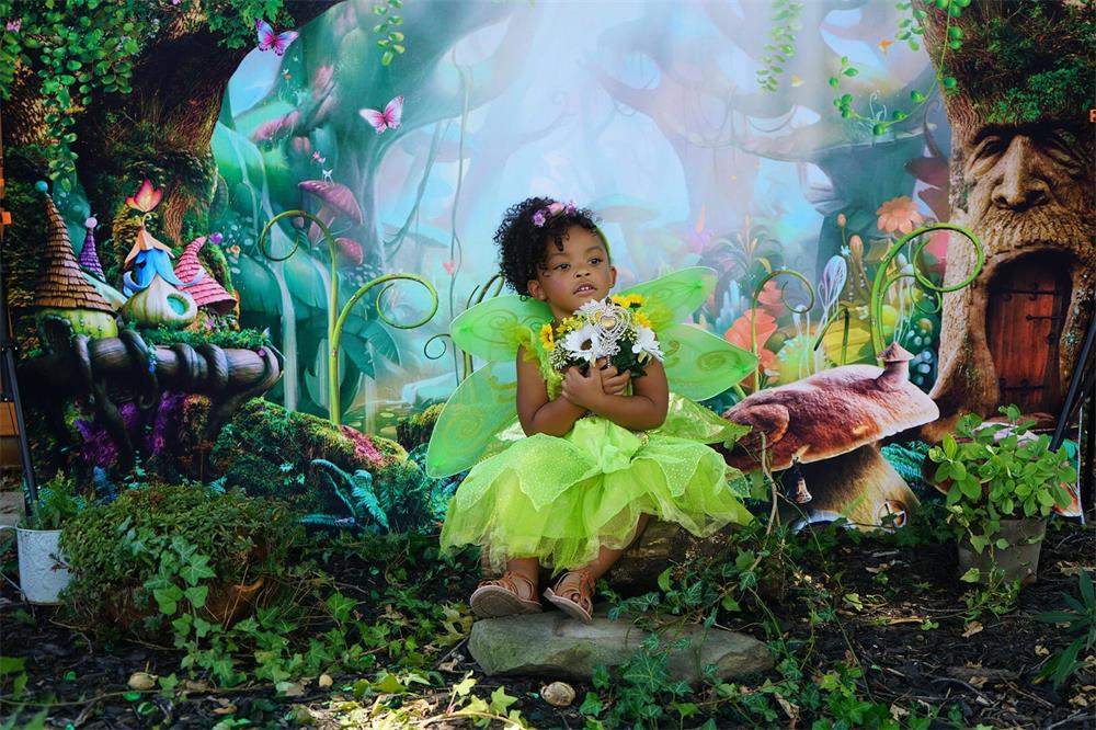 Kate Children Fairy Tale Wonderland Forest Mushrooms Backdrop Summer