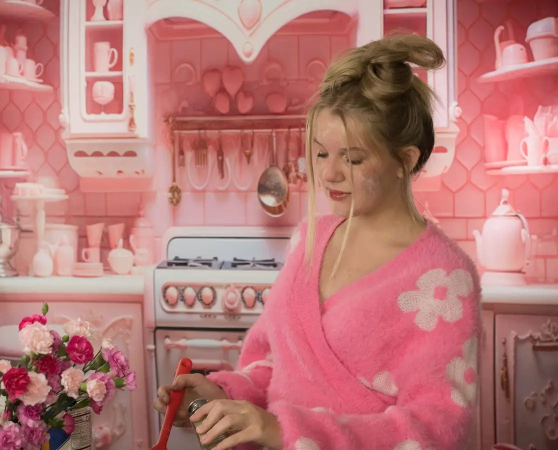 Kate Fashion Doll Pink Kitchen Backdrop Designed by Emetselch