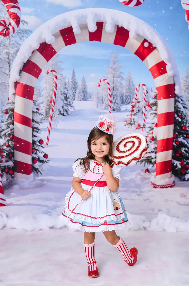 Invierno Navideño en el Bosque al Aire Libre con Arco de Caramelo y Fondo Diseñado por Chain Photography