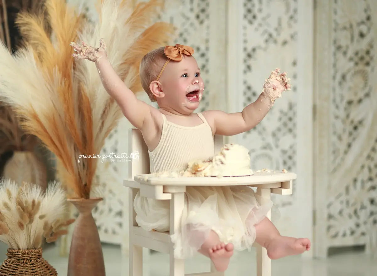 Kate Boho Screen with Pampas Grass Backdrop Designed by Mandy Ringe Photography