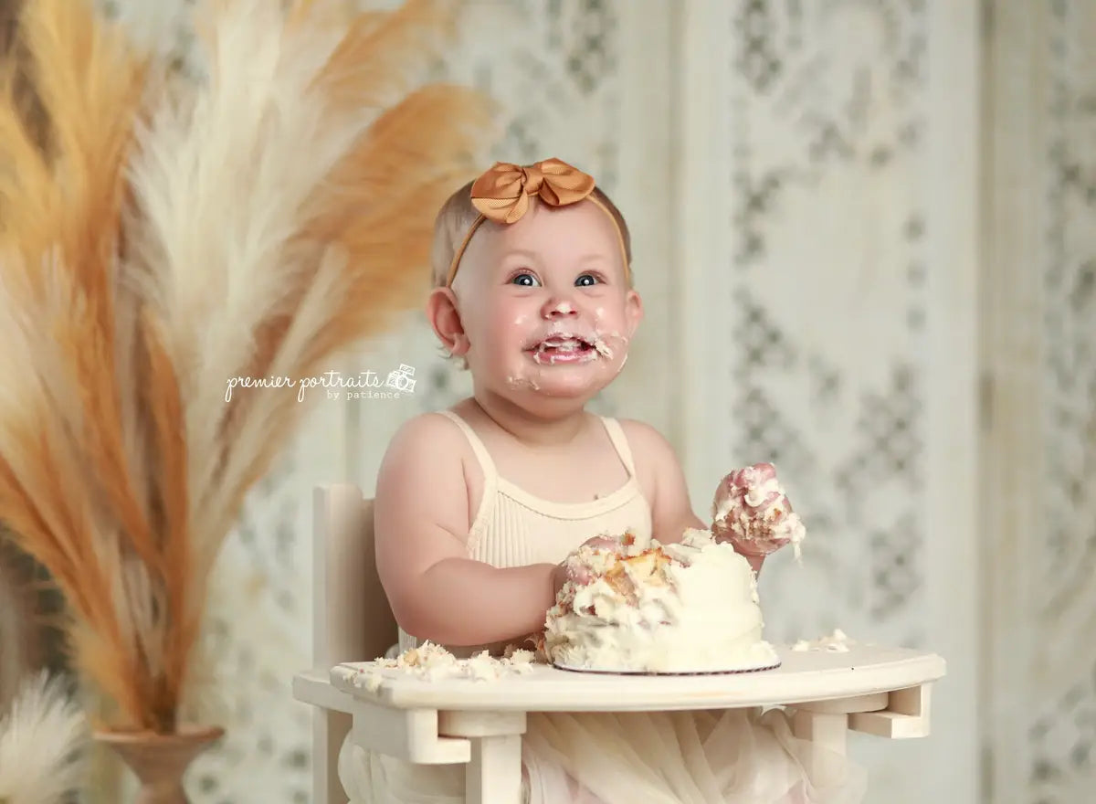 Kate Boho Screen with Pampas Grass Backdrop Designed by Mandy Ringe Photography