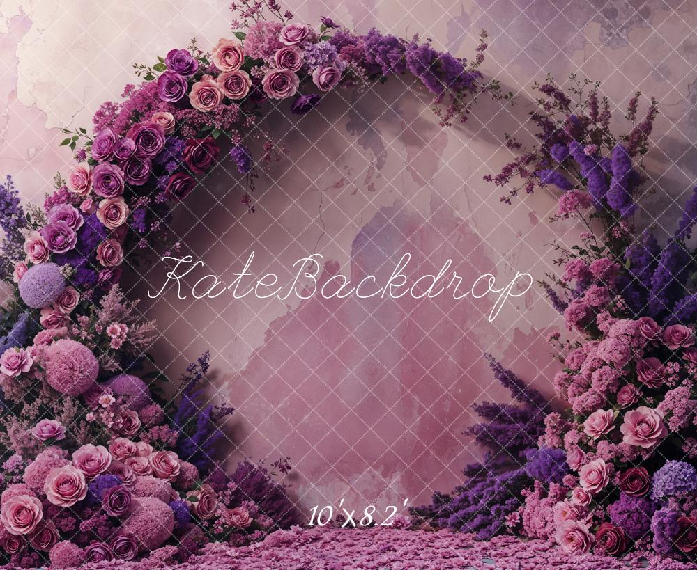 Kate Mother's Day Purple Flower Arch Backdrop Designed by Emetselch