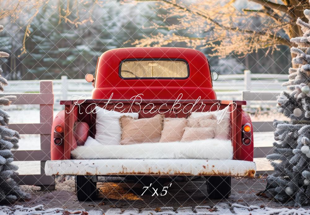 Kate Winter Red Back Truck Backdrop Designed by Mini MakeBelieve