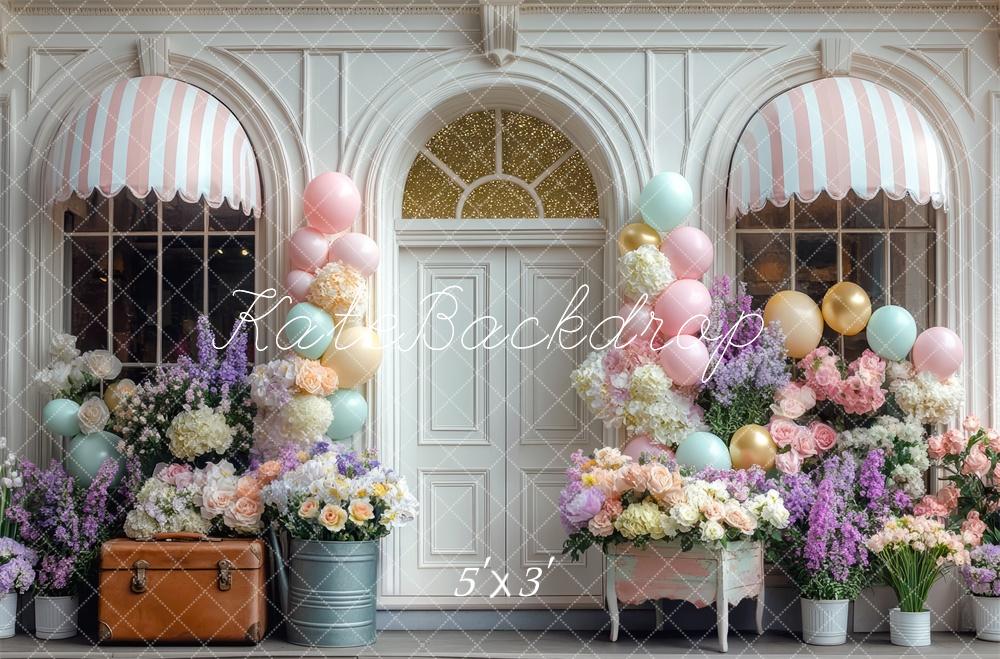 Kate Spring Flower Shop Balloon Pastel Backdrop Designed by Mini MakeBelieve