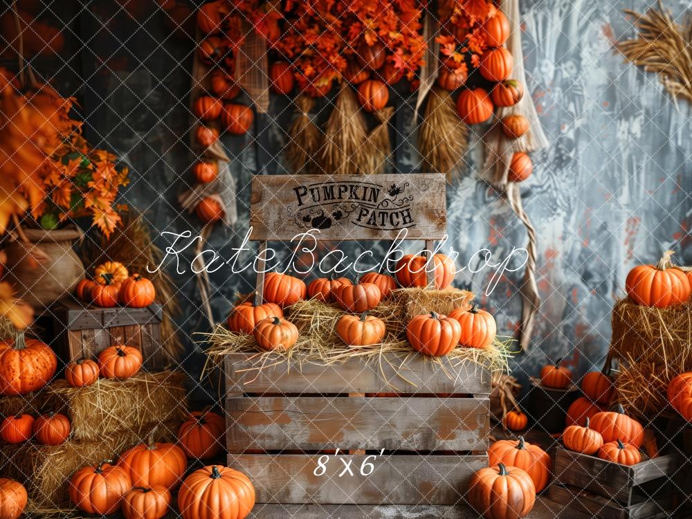 Kate Fall Pumpkin Patch Wooden Box Backdrop Designed by Patty Robert