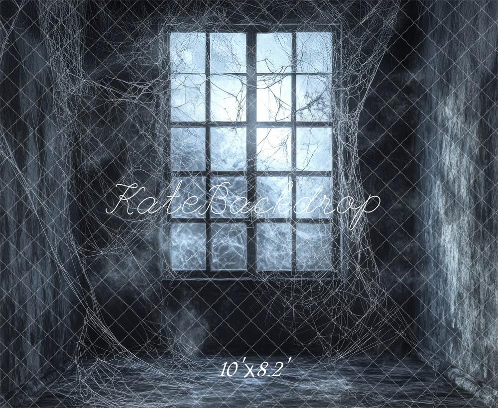 Kate Haunted Window Spider Web Backdrop Designed by Lidia Redekopp