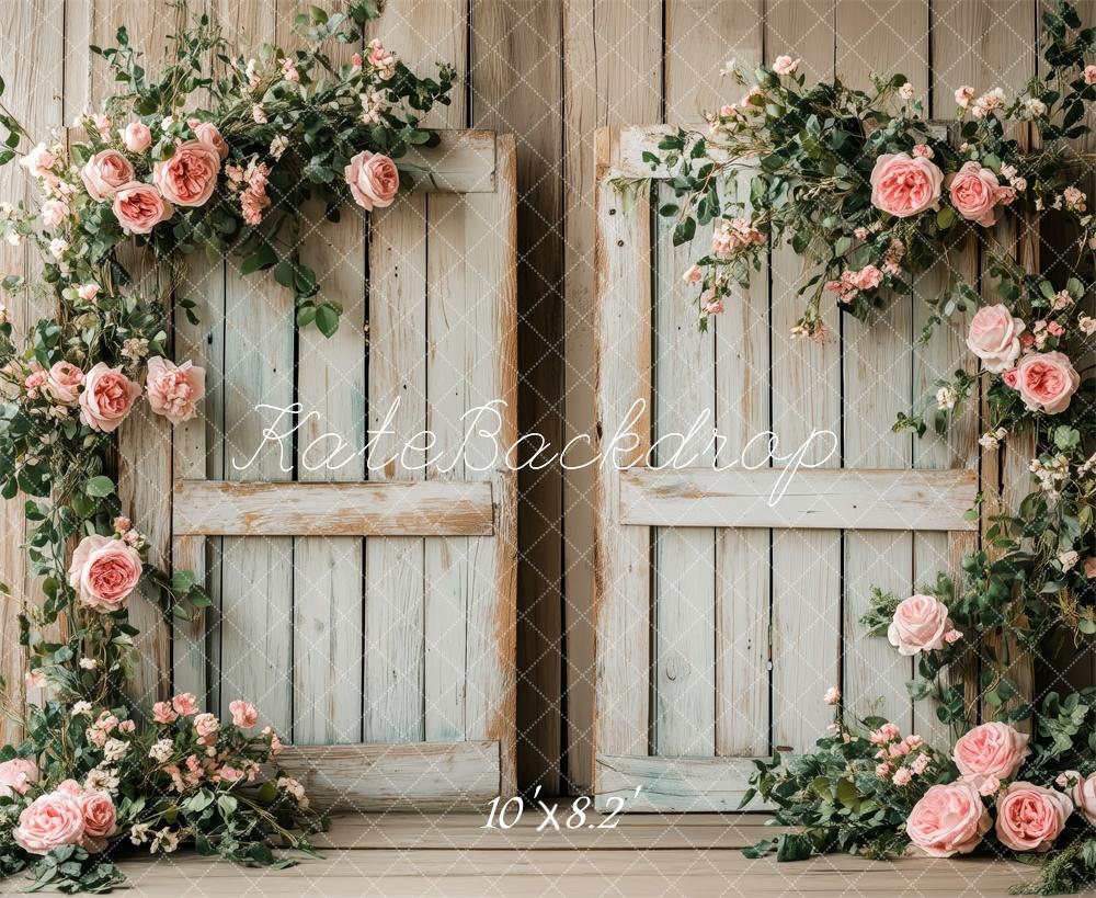 Fondo de puerta rústico floral romántico diseñado por Patty Roberts