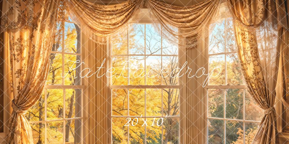 Kate Fall Sunlight Window Curtain Backdrop Designed by Emetselch