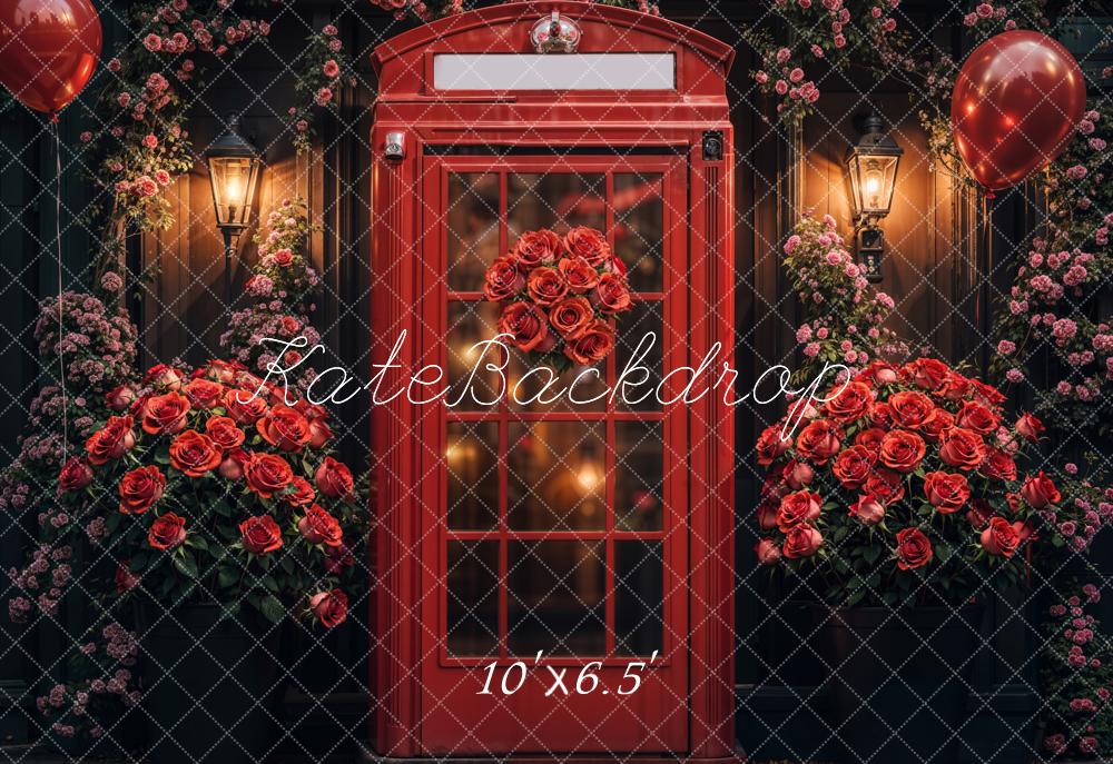 Kate Valentine's Day Romantic Roses Door Backdrop Designed by Emetselch